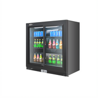 Omcan 36-Inch Back Bar Beverage Cooler with Sliding Glass Door, 7.5 Cu. Ft., Rear-Mounted Self-Contained Refrigeration