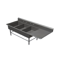 John Boos Pro-Bowl 3-Compartment Bakery Sink with Right Drainboard