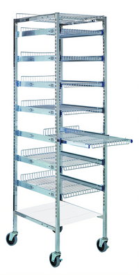 Quantum Chrome-Plated Partition Store Starter Unit with Wire Shelves, 19-1/2 x 24 x 75 Inches