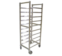 Omcan USA Full Size Mobile Stainless Steel End-Load Open-Sided Pan Rack for 18 x 26 Pans, 10 Capacity