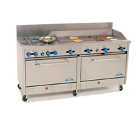 Comstock-Castle 72-Inch Gas Range with 2 Star Burners, 60-Inch Griddle, and 2 Ovens