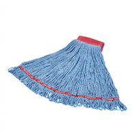 Swinger Loop Large Wet Mop Head, 4-Ply Cotton/Synthetic Blend, Looped End, Blue, 5-Inch Headband