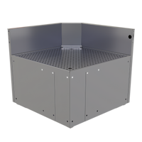 Glastender Underbar Inside Rectangle Corner Drainboard, 24 x 24 Inch, Stainless Steel, No Legs