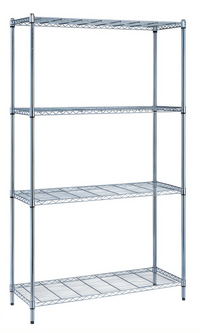 4-Tier Chrome Plated Wire Shelving Unit, 30 x 18 x 72 Inches