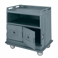 Cambro Flat Top Beverage Service Cart with 2 Insulated Compartments and Solid Undershelf