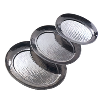 American Metalcraft Oval Hammered Stainless Steel Serving Tray, 20 x 15-1/2 Inch