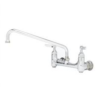 T&S Brass B-0231-BST Wall-Mount Sink Mixing Faucet with 12-Inch Swing Nozzle, 8-Inch Centers