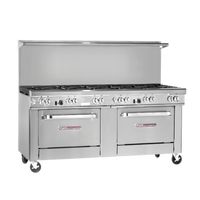 Southbend Ultimate 72-Inch Gas Restaurant Range with 12 Non-Clog Open Burners and 2 Standard Ovens