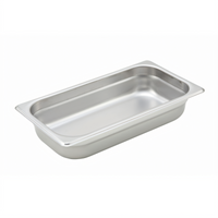 Winco 1/3 Size Solid Anti-Jamming Stainless Steel Hotel Pan, 22 Gauge, 2-1/2 Inch Deep