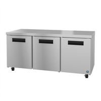 Hoshizaki Steelheart 72-Inch Three-Section Undercounter Reach-In Refrigerator with Solid Doors