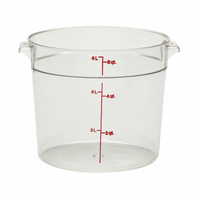 Cambro Camwear Round Clear Polycarbonate Storage Container, 6 Qt., Container Only