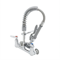 T&S Brass EasyInstall Mini Pre-Rinse Unit, 8-Inch Wall Mount Mixing Faucet with 1.15 GPM Spray Valve