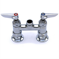 Deck-Mount Swivel Base Faucet with 6-Inch Centers, Less Nozzle, and 1/2-Inch NPT Inlets