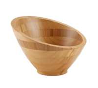 American Metalcraft 22 oz. Round Angled Bamboo Bowl