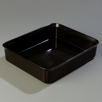 DeliWare Rectangular Deli Crock, 10 lb, 12.5 x 10.25 Inch, Black Polypropylene