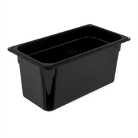 StorPlus High Heat 1/3 Size 6-Inch Deep Plastic Hot Food Pan with Easy-Lift Notch, Black, 5.7 Qt