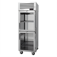 Turbo Air PRO Series Pass-Thru Heated Pizza Holding Cabinet, One-Section, 27 Cu. Ft., Half-Height Glass Front and Solid Rear Doors