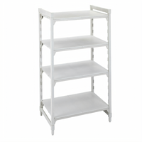 Cambro Camshelving Premium 4-Shelf Solid Stationary Starter Unit, 18 x 42 x 64 Inches, Speckled Gray