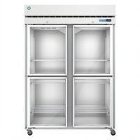 Steelheart Two-Section Reach-In Freezer with 4 Half-Hinged Glass Doors, 50.37 Cu. Ft., Top-Mounted Self-Contained Refrigeration