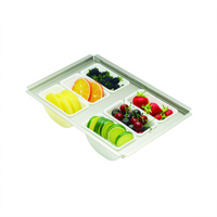 Krowne Royal Series Drop-In Garnish Tray for 12-Inch Ice Bin with 6 Pint Containers
