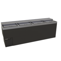 Glastender ST96-B 96-Inch Flat Top Deep Well Bottle Cooler with 4 Locking Sliding Doors