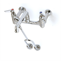 T&S Brass 8-Inch Wall Support Service Sink Faucet with Plain End Spout and Wall Brace