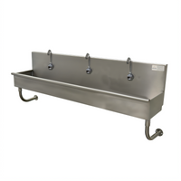 Advance Tabco 60-Inch Wall-Mounted 3-Station ADA Hand Wash Sink with 3 Electronic Faucets