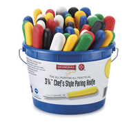 Mundial Chef's Style Paring Knife, 3-1/4 Inch, Assorted Colors, 48-Piece Bucket