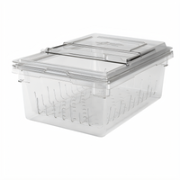 Cambro Camwear® Clear Polycarbonate Colander Kit with 18 x 26 x 9 Food Storage Box and Sliding Lid