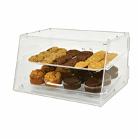 Omcan USA Countertop Acrylic Pastry Display Case with Slant Front and Removable Trays