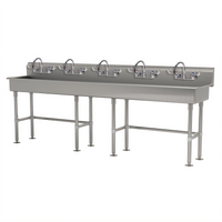 Advance Tabco 100-Inch Freestanding ADA-Compliant 5-Station Multiwash Hand Sink with 5 Faucets