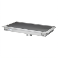 KoolMore 108-Inch x 18-Inch Commercial Stainless Steel Floor Trough Drain with Subway-Style Grating