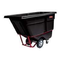 Rubbermaid Commercial Products Rotational Molded Utility Duty Tilt Truck, 1 Cubic Yard, 1250 lb. Capacity, Black