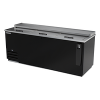 Beverage Air Frosty Brew Horizontal Deep Well Bottle Cooler, 80 In. Wide, 24.1 Cu. Ft., 3 Sliding Lids, Black