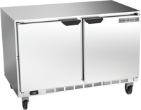 Beverage-Air UCF48AHC 48-Inch Two-Section Undercounter Freezer, Solid Doors, 11.04 Cu. Ft., Stainless Steel, Rear-Mounted Self-Contained Refrigeration