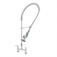 T&S Brass EasyInstall Deck-Mount Pre-Rinse Add-On Faucet with 8-Inch Adjustable Centers, 12-Inch Swing Spout, and 1.15 GPM Spray Valve
