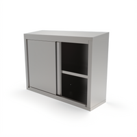 John Boos WCS-36 36-Inch Wall-Mounted Stainless Steel Cabinet with Sliding Doors, Fixed Shelf, and Sloped Top