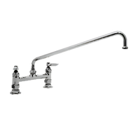 T&S Brass Low-Lead Double Pantry Deck-Mount Mixing Faucet with 18-Inch Swing Nozzle and 8-Inch Centers