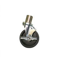 BK Resources 6-Piece 5-Inch Caster Set with Adapters for Chef Tables and Steam Tables