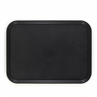 Cambro Camwear 14 x 18 Inch Rectangular Non-Skid Cafeteria Tray, Black Polycarbonate