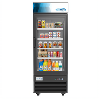 KoolMore One-Section Glass Door Merchandiser Refrigerator, 23 Cu. Ft., Bottom-Mount, Black