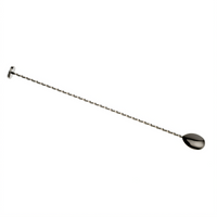 Barfly 15 3/4-Inch Bar Spoon with Muddler, Twisted Stem, Gun Metal Black-Plated Finish