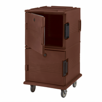 Cambro Ultra Camcart Double-Compartment Front-Loading Insulated Food Pan Carrier, Dark Brown