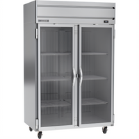 Beverage Air Horizon Series Two-Section Glass Door Reach-In Refrigerator, 52-Inch Wide, Top-Mounted Self-Contained, 46.88 Cu. Ft.