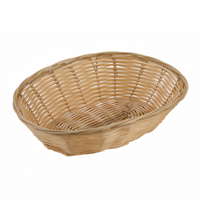 Winco PWBN-9V Tan Oval Woven Polypropylene Fast Food Basket, 9-1/2 x 6-1/2 x 2-3/4 Inches