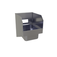 Glastender Wall-Mount Stainless Steel Hand Sink with Side Splashes, 12