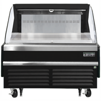 Everest Refrigeration 48-Inch Horizontal Open Display Merchandiser, Self-Contained Bottom Mount, Black