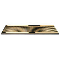 24 Inch Surface Mount Stainless Steel Drip Tray with Perforated PVD Brass Grid