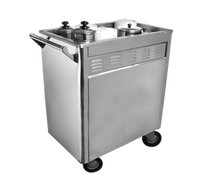 Mobile Stainless Steel Dim Sum Cart with Waterbath Steamtank, Alcohol/Canned Heat