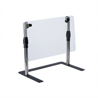 Vollrath 24-Inch Mobile Countertop Single-Sided Breathguard with Adjustable Flat Acrylic Panel